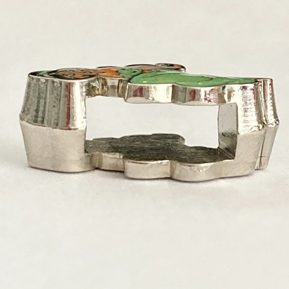 Vintage Disney Princess Jasmine Slider Charm Aladdin Signed Silver Tone Enamel - Picture 7 of 12